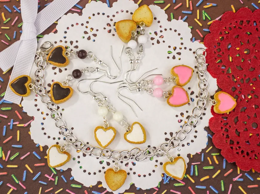 Polymer clay food-themed earrings