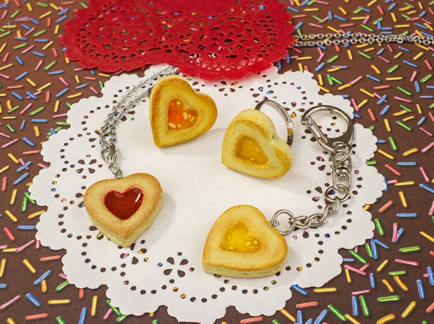 Polymer clay food keychain charms